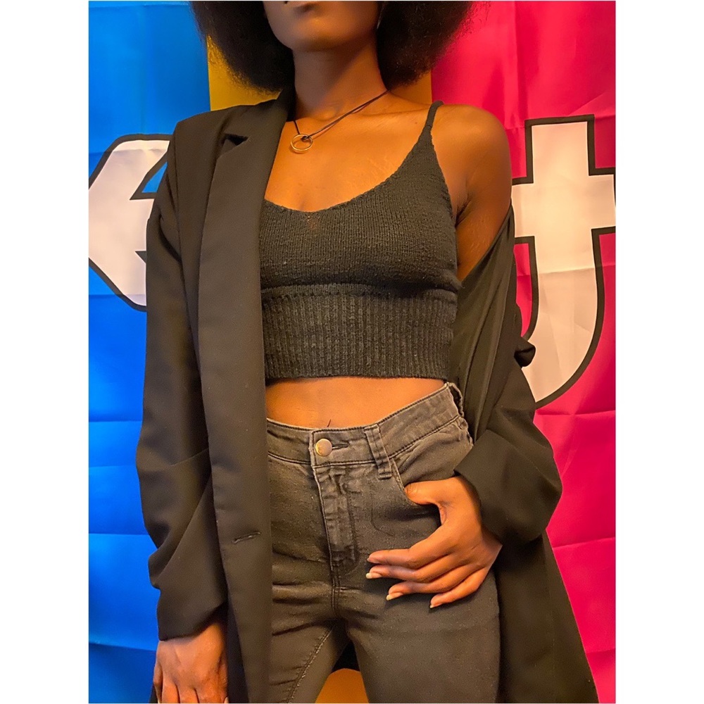 Black business trench coat